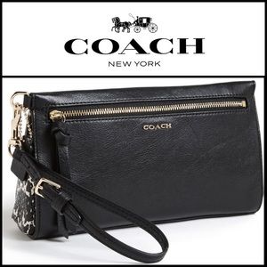 Coach EUC Two-Tone Python Embossed Large Wristlet